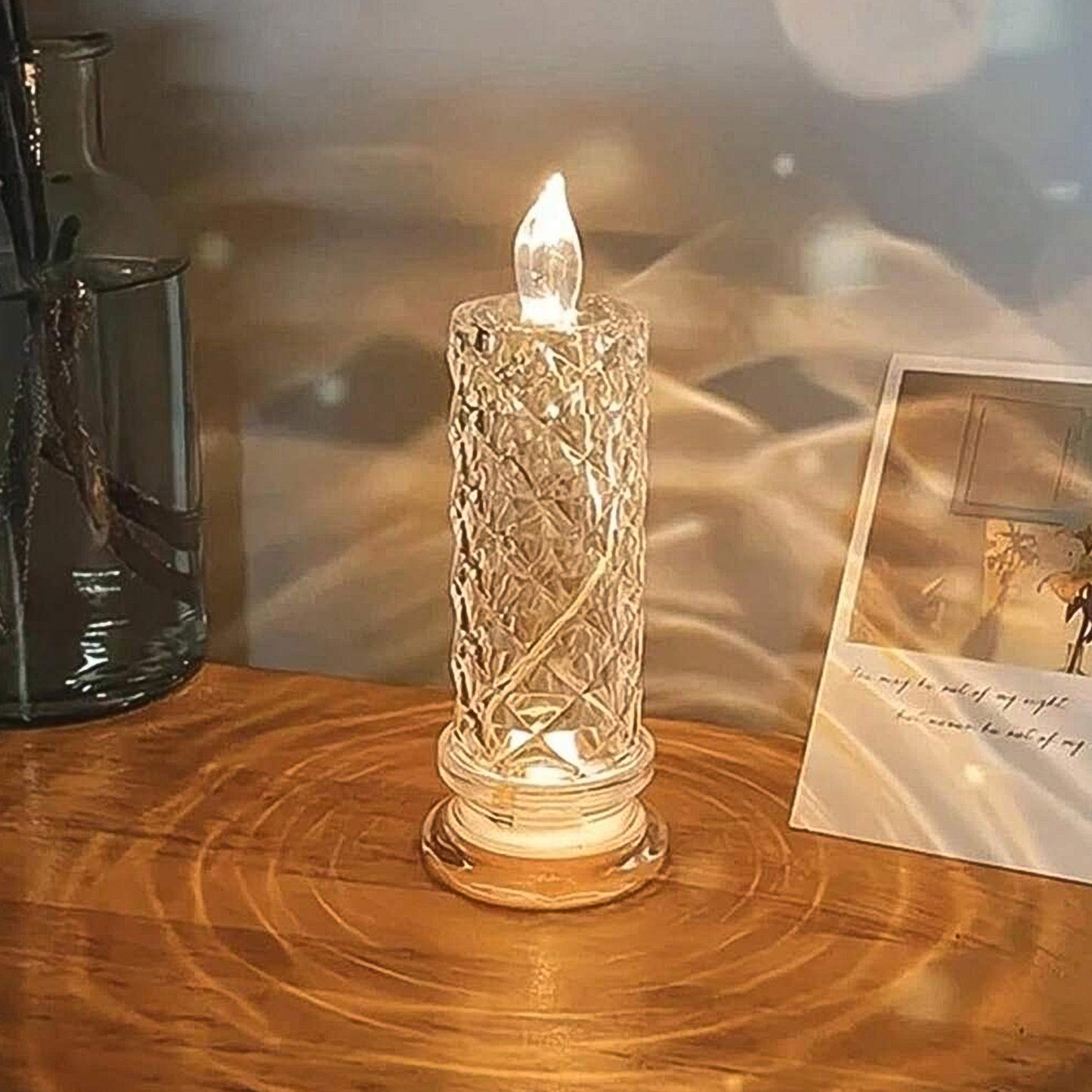 6241 Rose Candles For Home Decoration Crystal Candle Lights Default Title - Anthro Bazaar
