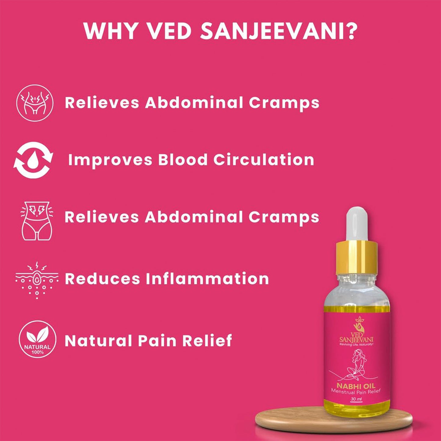 Ved Sanjeevani Nabhi Oil For Menstrual Pain Relief (30ml 1 Pc) Default Title - Anthro Bazaar