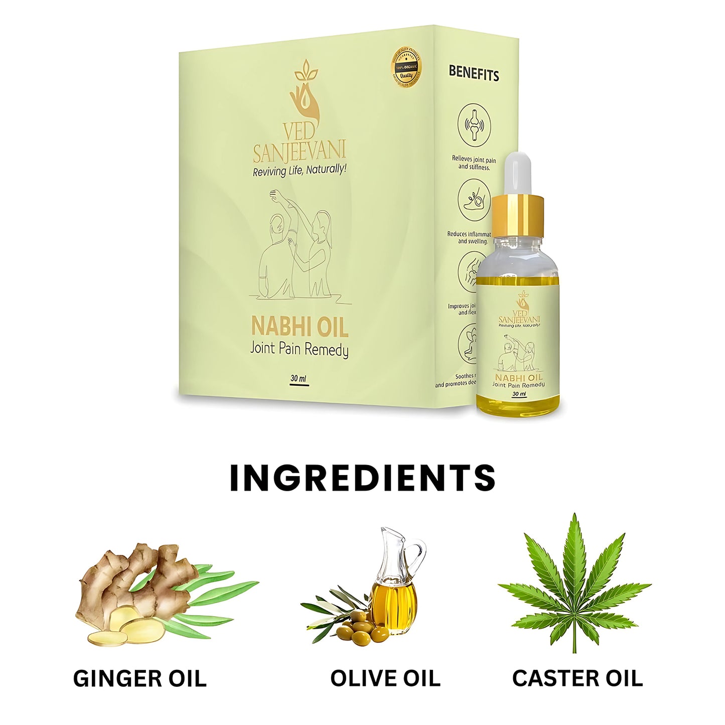 Ved Sanjeevani Nabhi Oil For Joint Pain Relief (30ml 1 Pc) Default Title - Anthro Bazaar