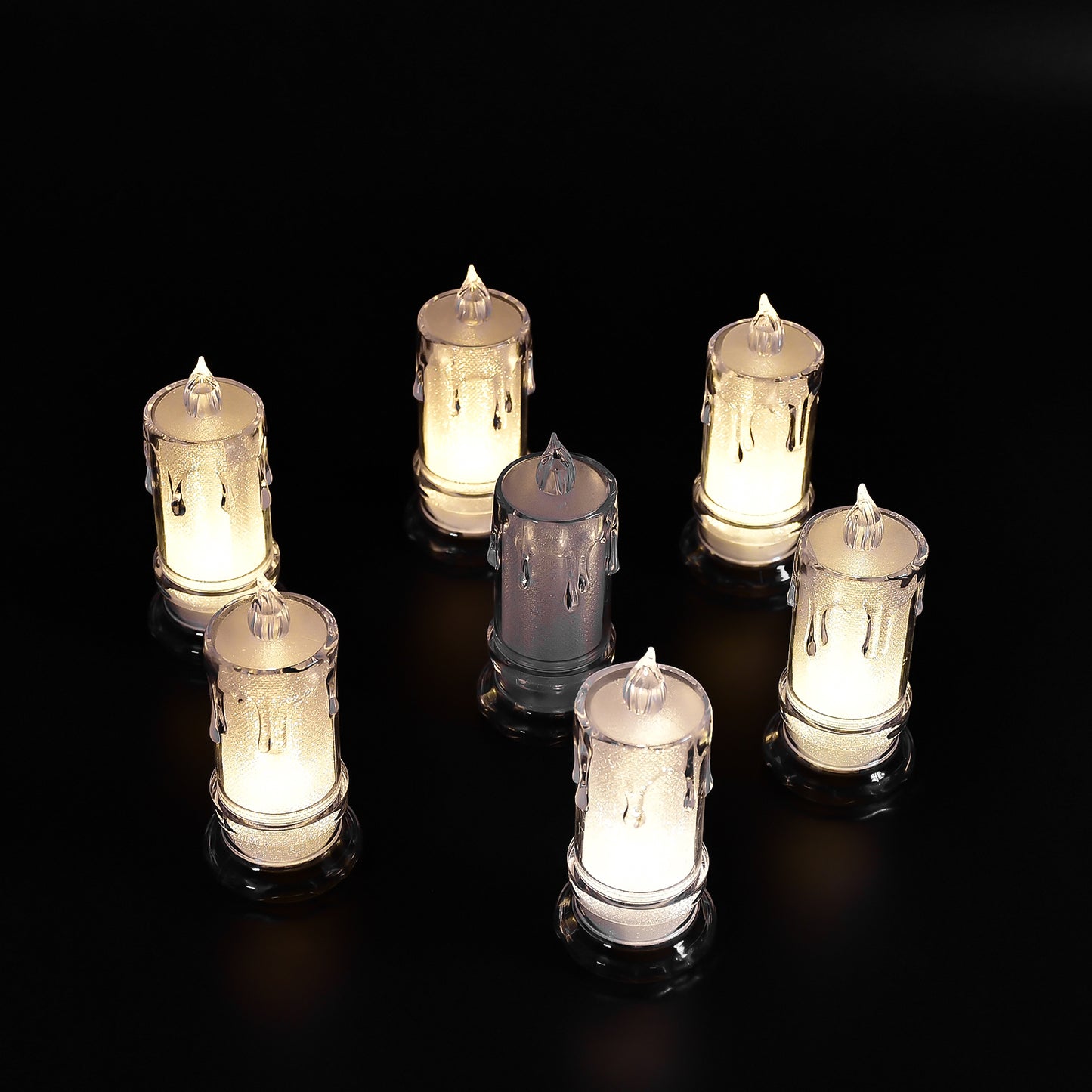 6559 Big Size Flameless Melted Design Candles For Decoration (Set Of 12pc) Default Title - Anthro Bazaar