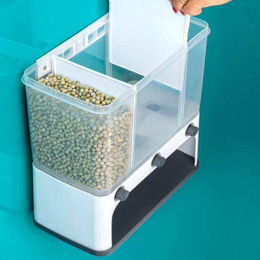 2550 Easy Flow Cereal Dispenser For Kitchen 3 In 1 Push Button Wall Mount Container Default Title - Anthro Bazaar