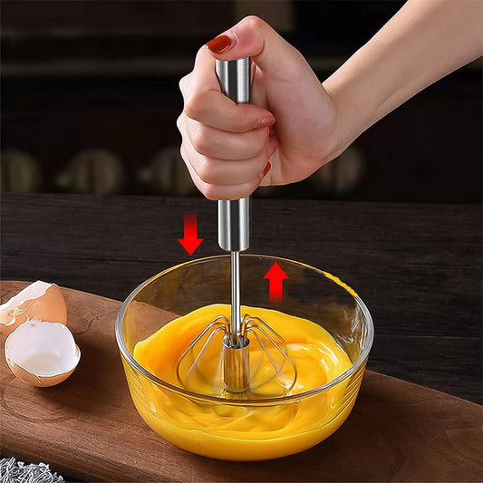 Hand Push Mixer Egg Whisk Stainless Steel Blender (1 Pc) Default Title - Anthro Bazaar