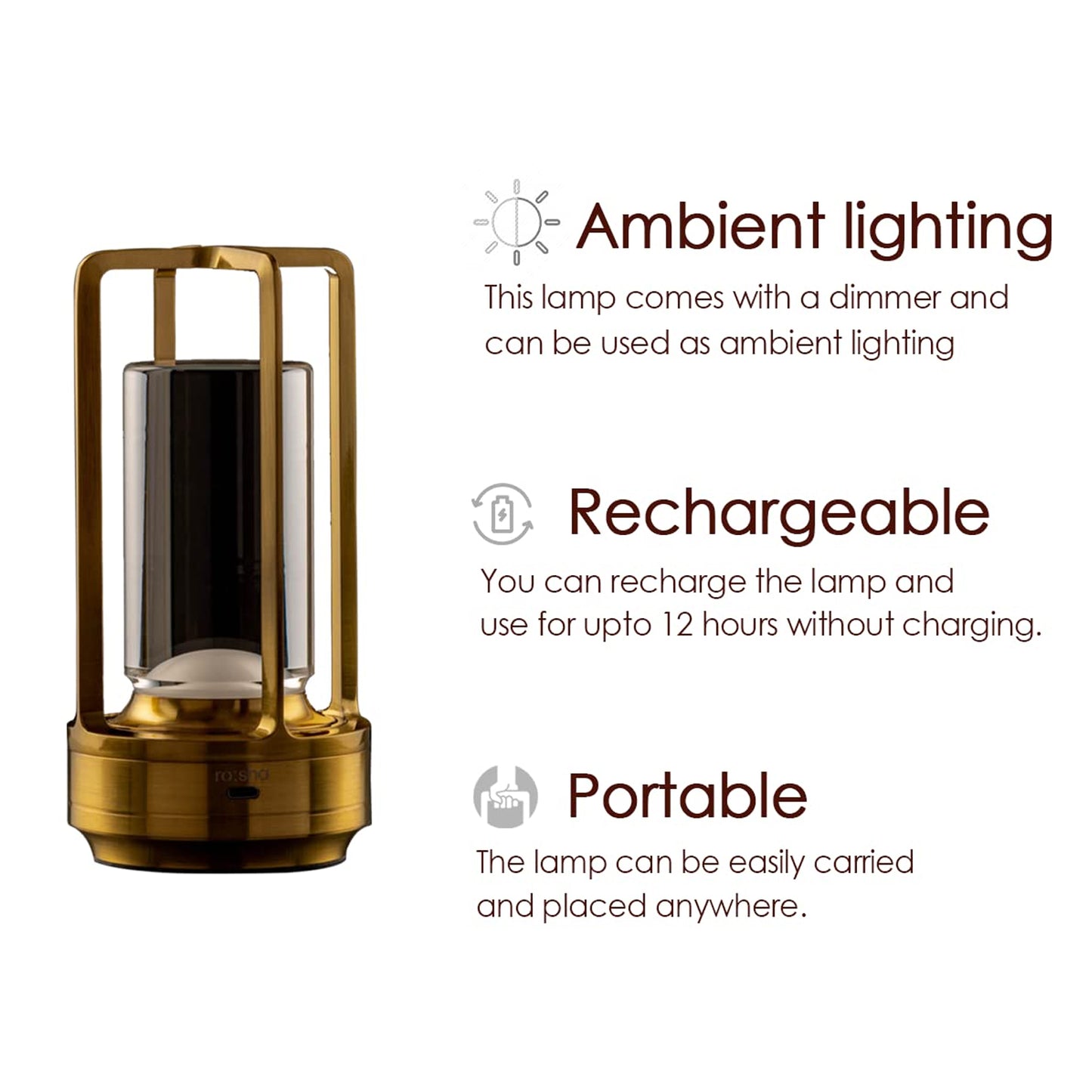 12974 Crystal Lantern Lamp Crystal Lantern Table Lamp 3 Colors Rechargeable Cordless Led Lights For Restaurant Bedroom Lights (1 Pc) Default Title - Anthro Bazaar