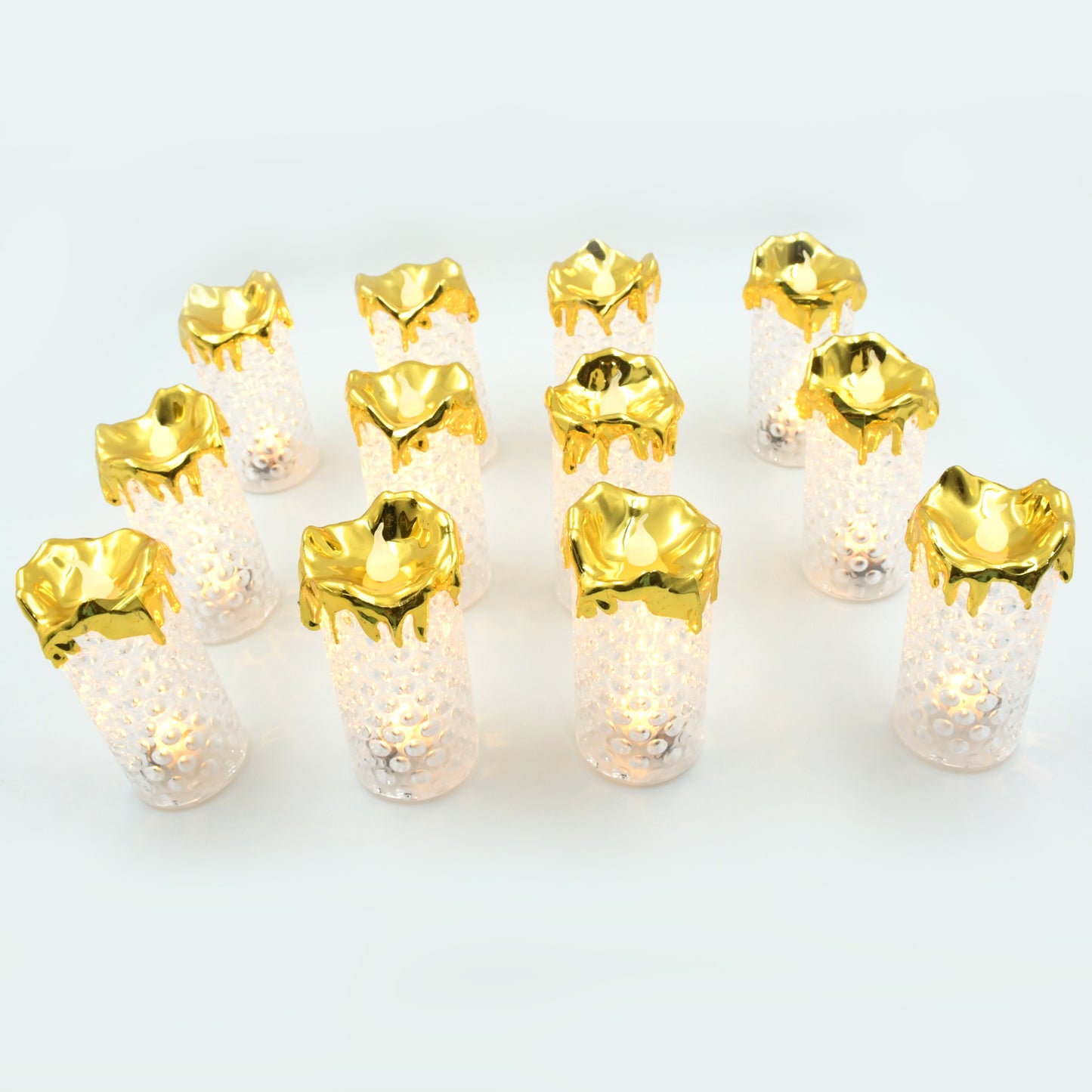 Gold Led Light Flameless And Smokeless Decorative Candles Default Title - Anthro Bazaar