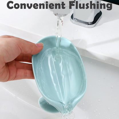 4831 Self Draining Soap Holder For Bathroom Leaf Shape Soap Dish Kitchen Soap Tray Default Title - Anthro Bazaar