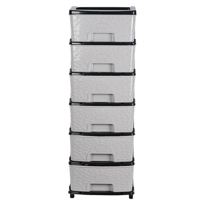 6-Layer Heavy-Duty Plastic Drawer Organizer Cabinet