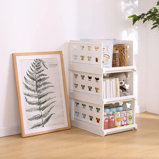 7886 3 Layer Stackable Multifunctional Storagefor Clothes Foldable Drawer Shelf Basket Utility Cart Rack Storage Organizer Cart For Kitchen Pantry Closet Bedroom Bathroom Laundry(3 Layer 1 Pc) Default Title - Anthro Bazaar