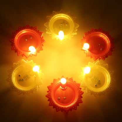 AquaGlow™ 6 Pc Water Sensor LED Diya – Automatic On/Off Flameless Festival Lamps