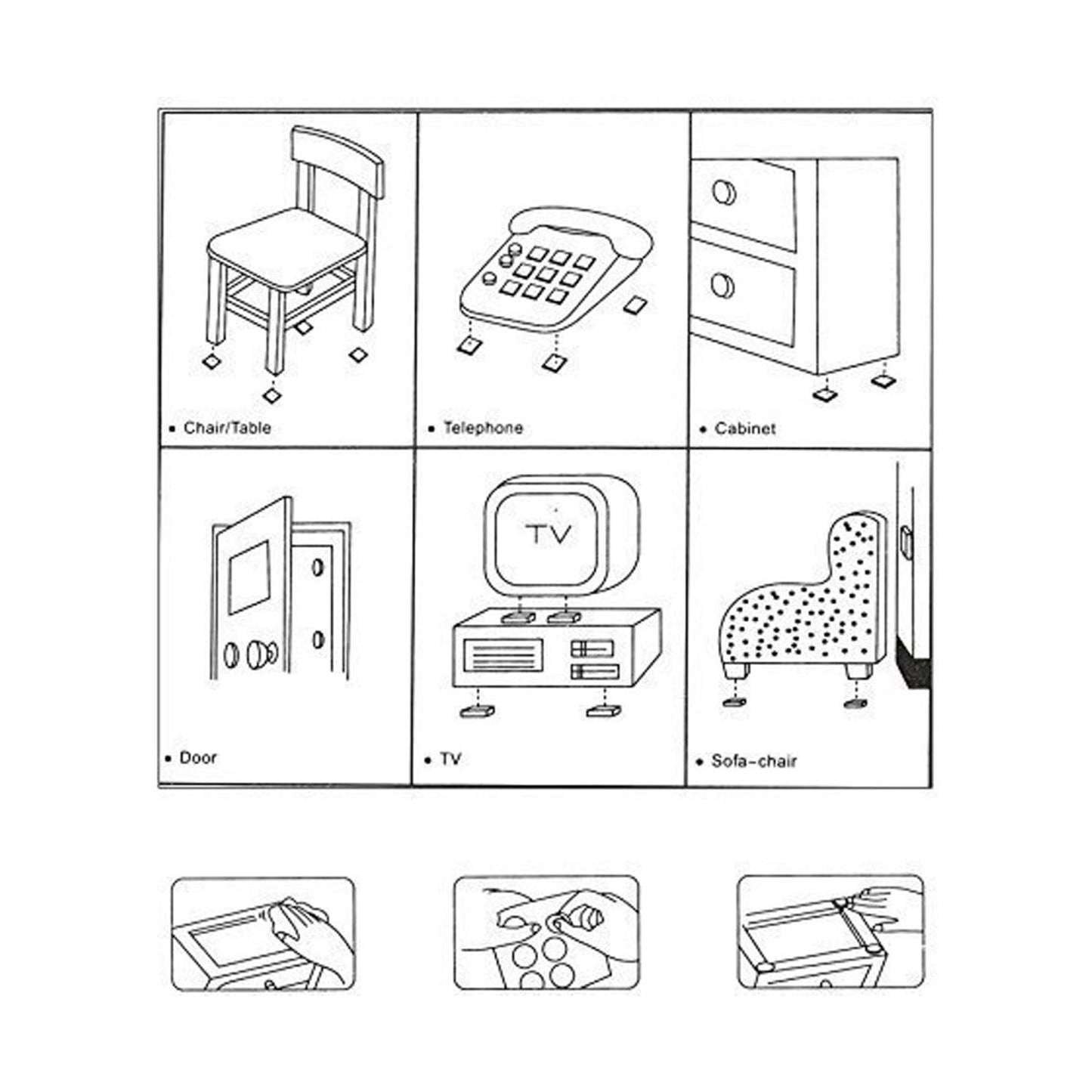 28 Pc Rubber Furniture Pads - Non Slip Furniture Noise Insulation Pads