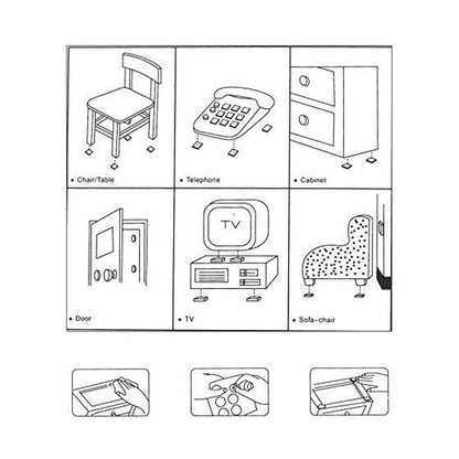 28 Pc Rubber Furniture Pads - Non Slip Furniture Noise Insulation Pads