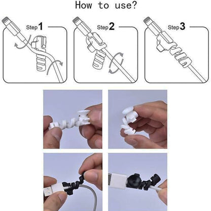 Cable Cord Protector Saver With Suction End (Suction Winder 4 Pcs Set) Default Title - Anthro Bazaar