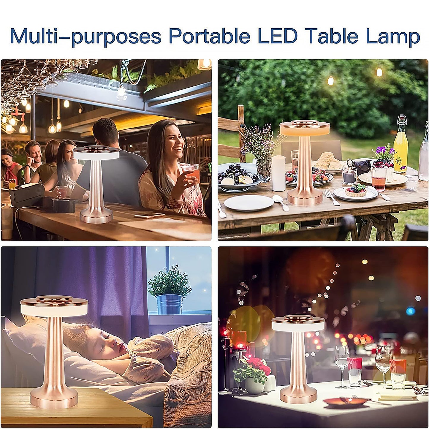 Decorative Desk Lamp - Portable Metal Led Table Lamp [Brass texture]