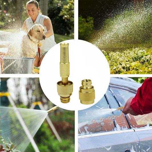 7588 Water Spray Nozzle For Water Pipe Booster Nozzle For Car Wash Nozzle With High Pressure Water Adjustable Brass Nozzle Water Spray Gun For Gardening Watering Tools Default Title - Anthro Bazaar