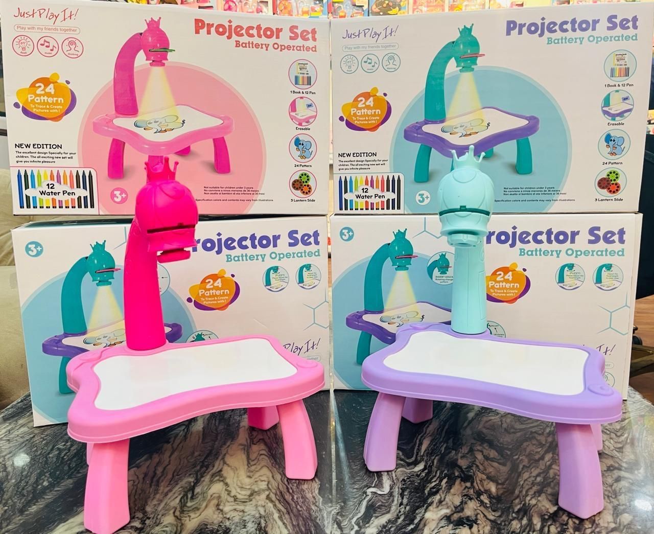 Projector Drawing Desk for Kids | Educational ABS Projector Painting Board with 24 Patterns