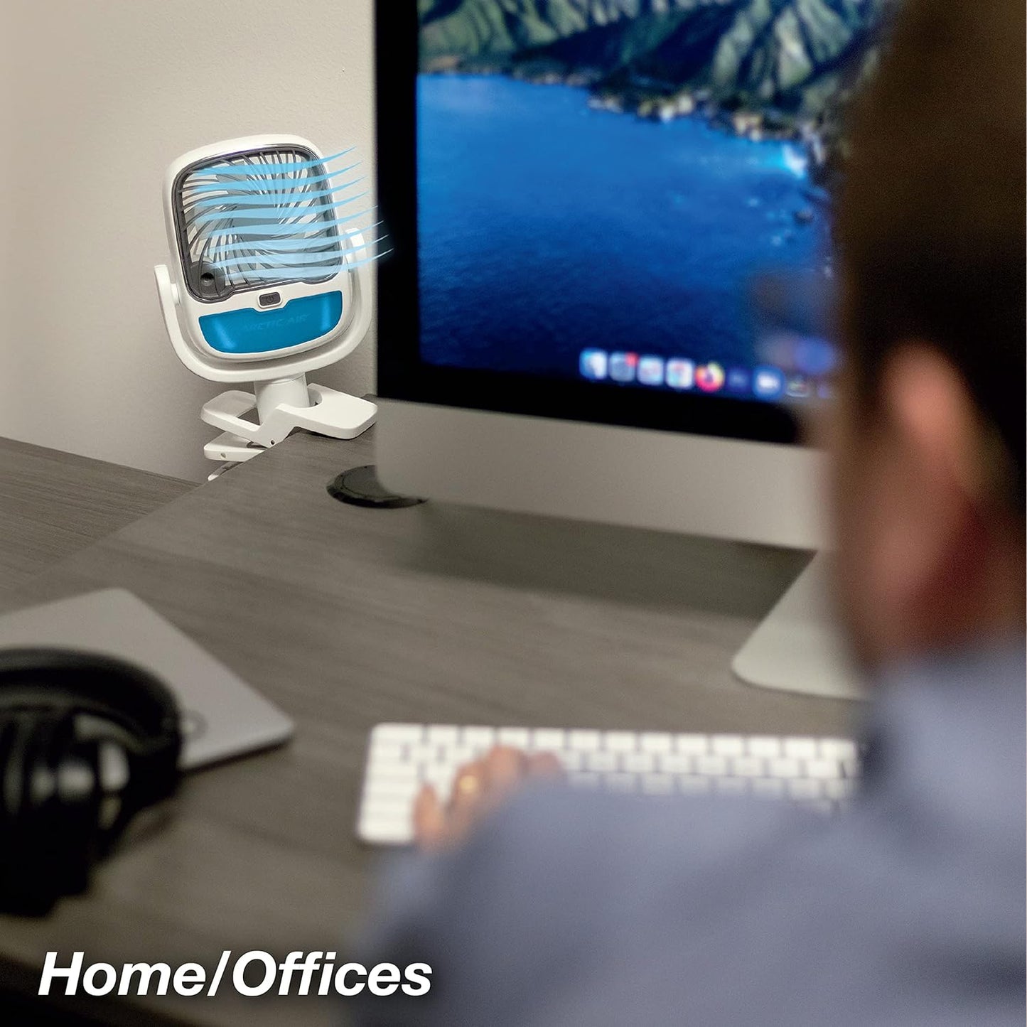 Air Portable Fan with Clamp | Rechargeable 3-Speed Mini Cooler & LED Light