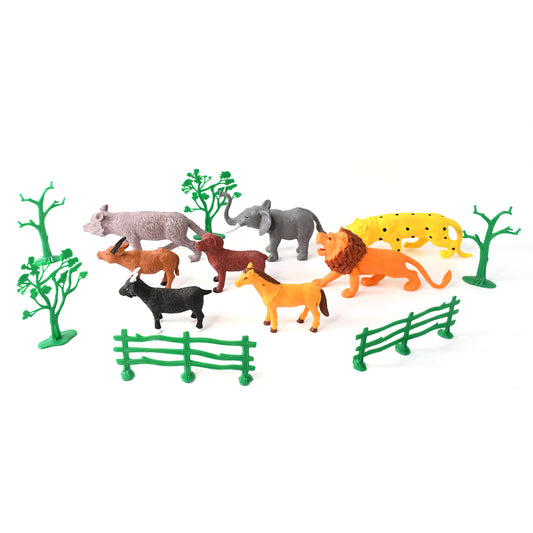 Animal Kingdom Plastic Toy Set For Kids (14 Pc) Default Title - Anthro Bazaar