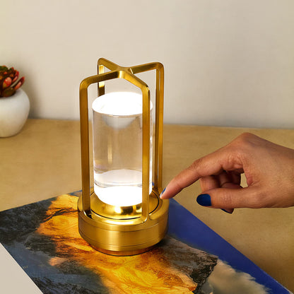 12974 Crystal Lantern Lamp Crystal Lantern Table Lamp 3 Colors Rechargeable Cordless Led Lights For Restaurant Bedroom Lights (1 Pc) Default Title - Anthro Bazaar