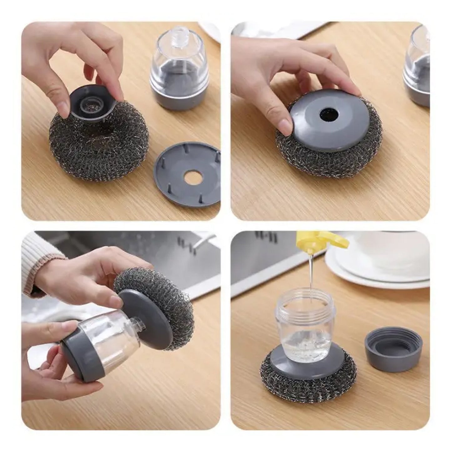 4921 Soap Dispensing Palm Brush Washing Liquid Dish Brush Soap Pot Utensils With Dispenser Cleaning Default Title - Anthro Bazaar