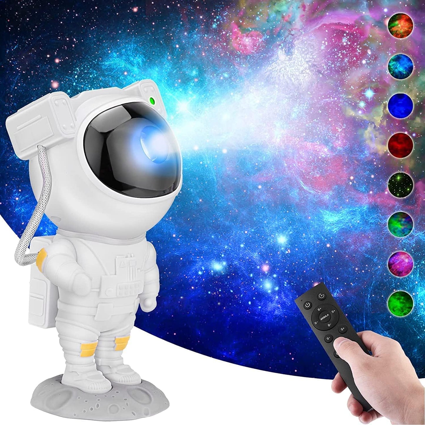 AstroGlow™ Galaxy Projector – Astronaut Starry Sky Lamp with Remote & 360° Rotation