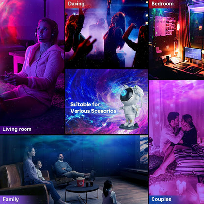 AstroGlow™ Galaxy Projector – Astronaut Starry Sky Lamp with Remote & 360° Rotation