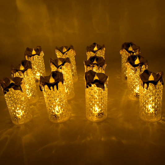 Gold Led Light Flameless And Smokeless Decorative Candles Default Title - Anthro Bazaar