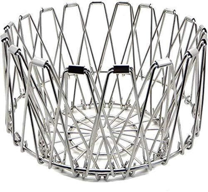 Stainless Steel Wire Bowl Foldable Basket