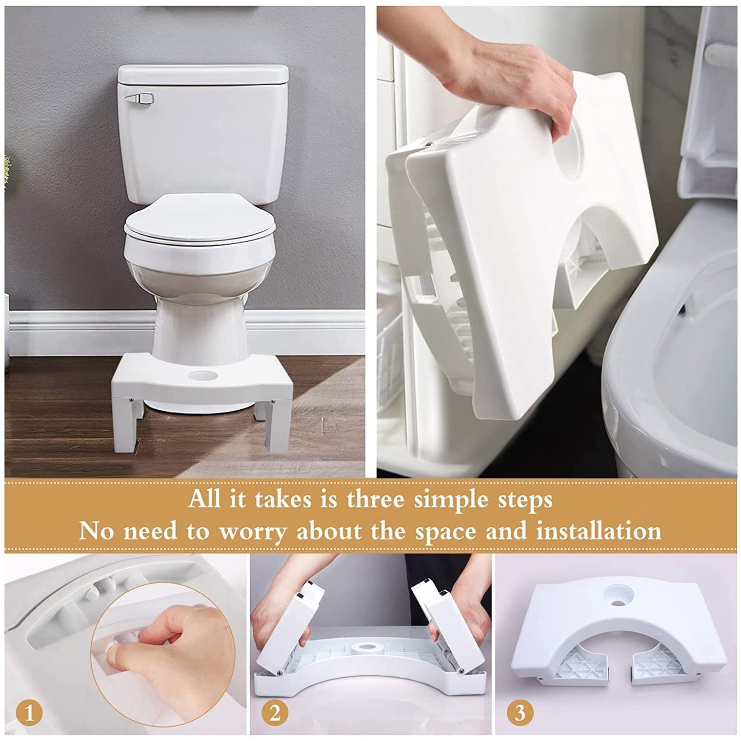 Plastic Non-slip Folding Toilet Squat Stool