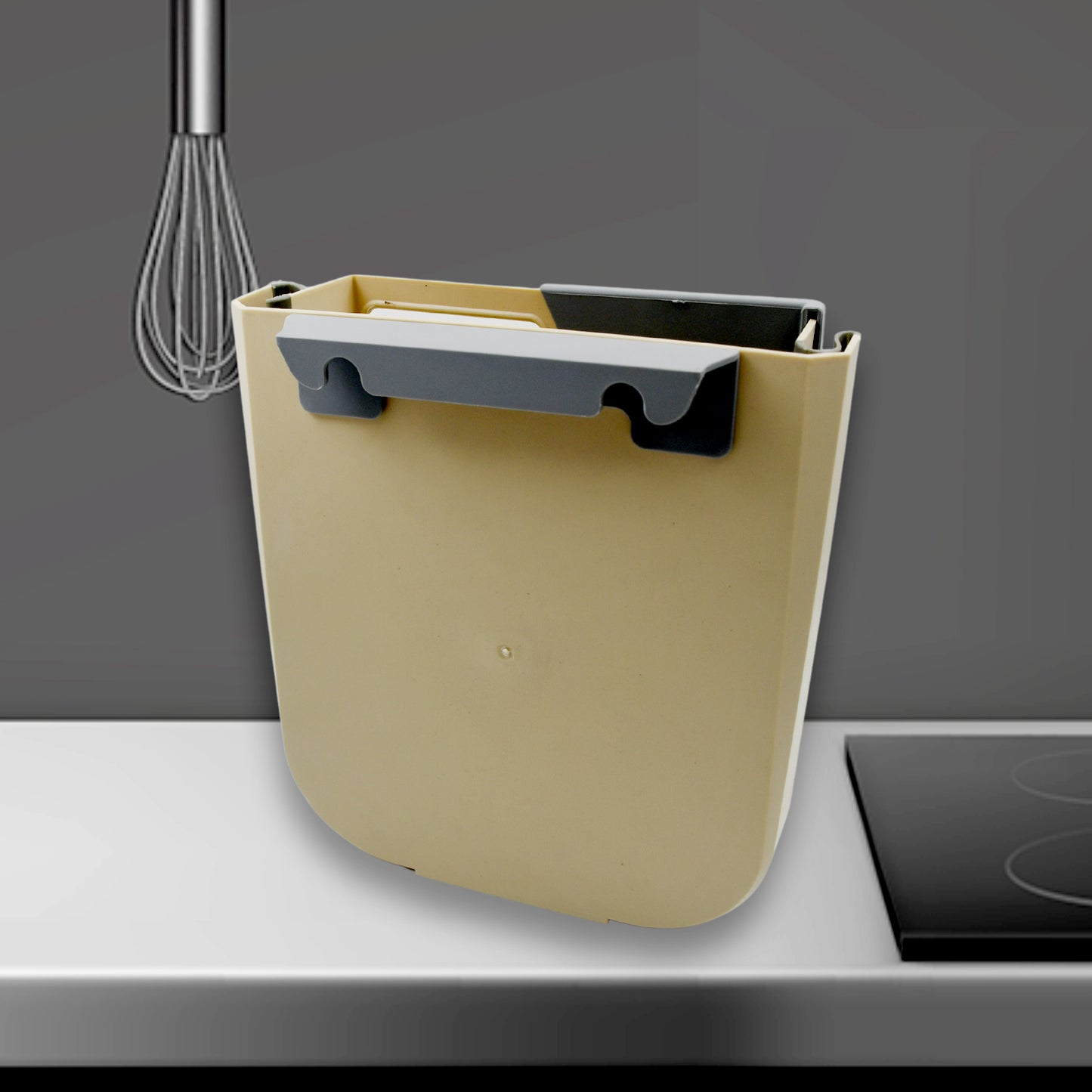 Hanging Trash Can For Kitchen Cabinet Door - Collapsible Design