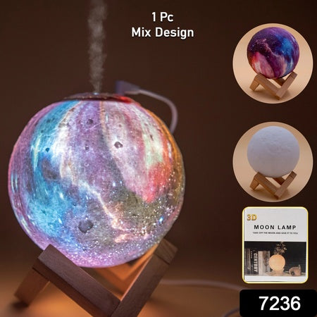 2-in-1 LED Moon Lamp &amp; Aroma Diffuser – 3D Printed Night Light Humidifier