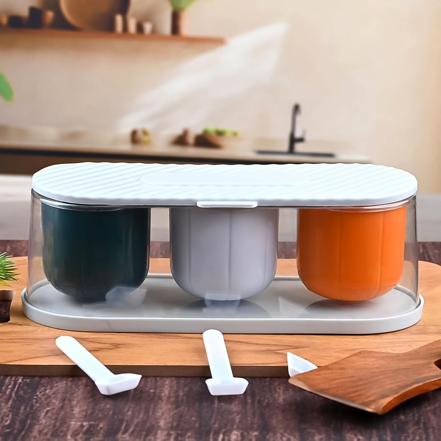 FlavorNest™ 3-Compartment Spice Storage Set