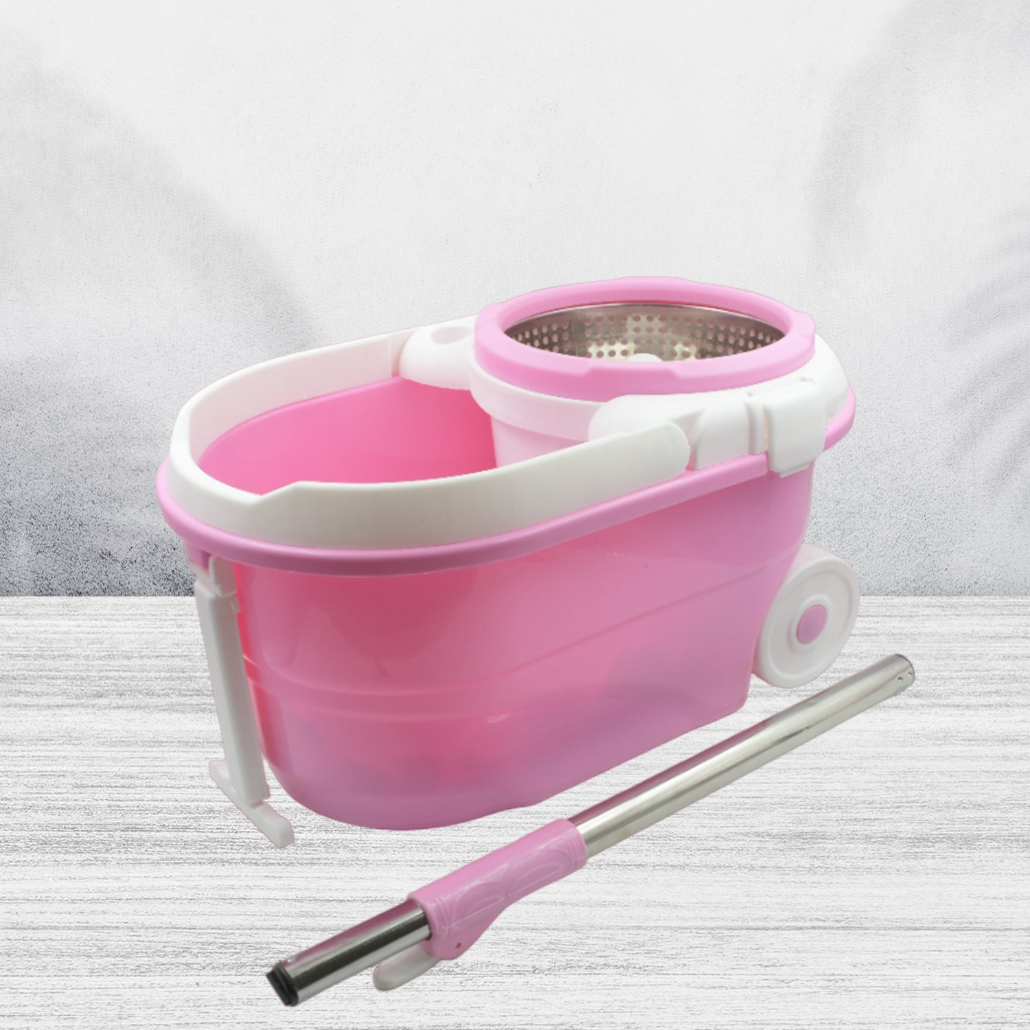 4105 Mop With Bucket For Floor Cleaning With Steel Spin Mop For Floor Cleaning Floor Cleaner Mop Spin Mop Magic Mop Mop Stick Spin Mop Set With Bucket Household Office Cleaning Tool Mop Default Title - Anthro Bazaar