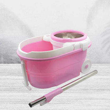 4105 Mop With Bucket For Floor Cleaning With Steel Spin Mop For Floor Cleaning Floor Cleaner Mop Spin Mop Magic Mop Mop Stick Spin Mop Set With Bucket Household Office Cleaning Tool Mop Default Title - Anthro Bazaar