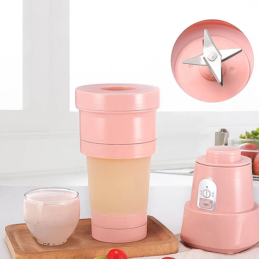 Foldable Electric Juicer Portable Blender Stainless Steel 6 Blades (500 Ml) Default Title - Anthro Bazaar