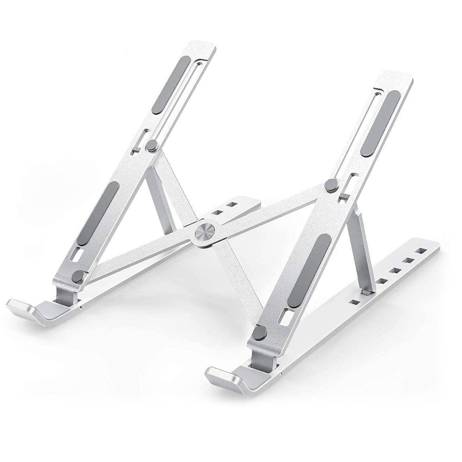 12874 Laptop Stand For Desk Metal Portable Laptop Stand With 6 Adjustable Angles Laptop Riser Phone And Tablet Stand Compatible For All Laptop Default Title - Anthro Bazaar