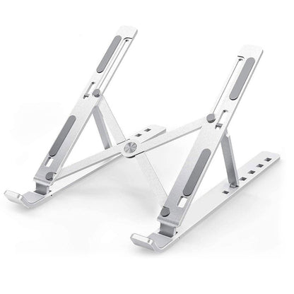 12874 Laptop Stand For Desk Metal Portable Laptop Stand With 6 Adjustable Angles Laptop Riser Phone And Tablet Stand Compatible For All Laptop Default Title - Anthro Bazaar