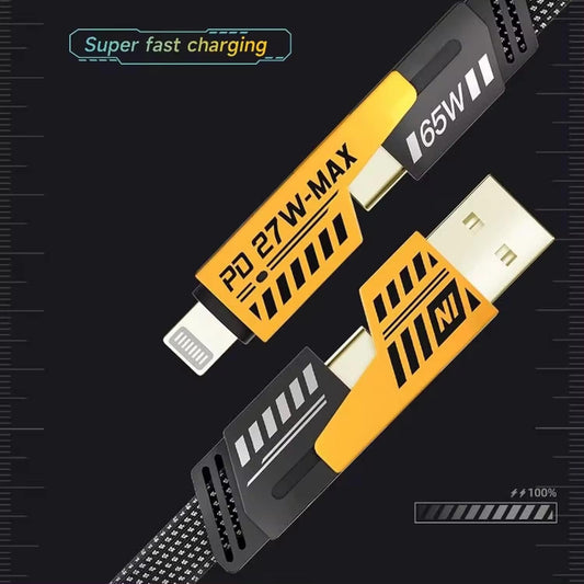4 In 1 Fast Charging Cable With Multiport Usb-c To Type C Usb-c To Lightning (1 Pc) Default Title - Anthro Bazaar