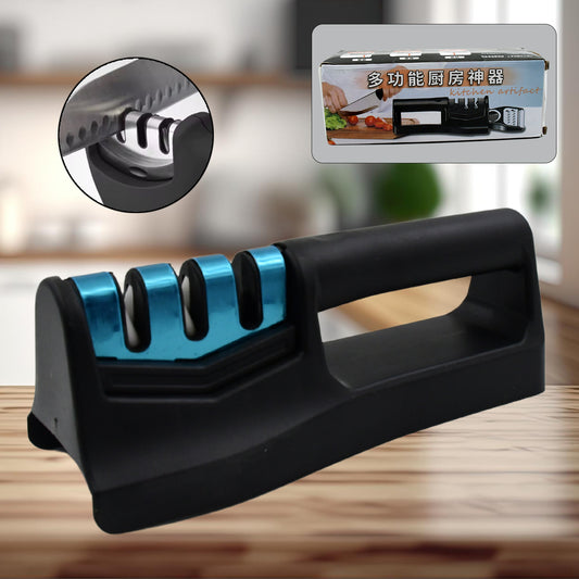 10020 Knife Sharpener For Kitchen Knife Sharpener With Vegetable Chopper And Fish Scale Remover Handheld Knives Pocket Knife Sharpener Knife Sharpener For Chefs Serrated Knife (9in1) Default Title - Anthro Bazaar