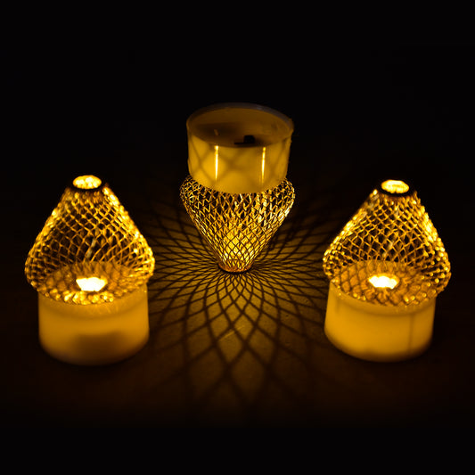 6551 12pcs Flameless And Smokeless Decorative Candles Acrylic Led Tea Light Candle For Gifting House Light For Balcony Room Birthday Christmas Festival Events Decor Candles (12 Pieces) Default Title - Anthro Bazaar