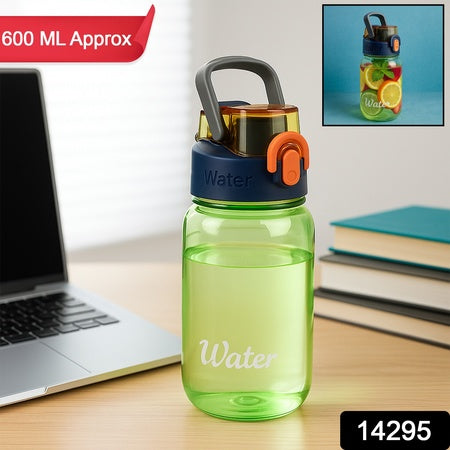 Green Leak-proof Portable Fruit Infuser Water Bottle Approx 600ml (1 Pc) Default Title - Anthro Bazaar