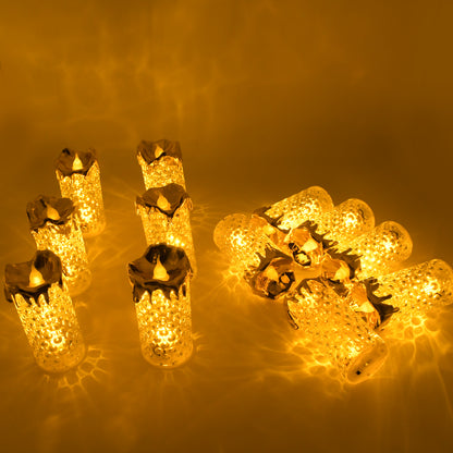 Gold Led Light Flameless And Smokeless Decorative Candles Default Title - Anthro Bazaar