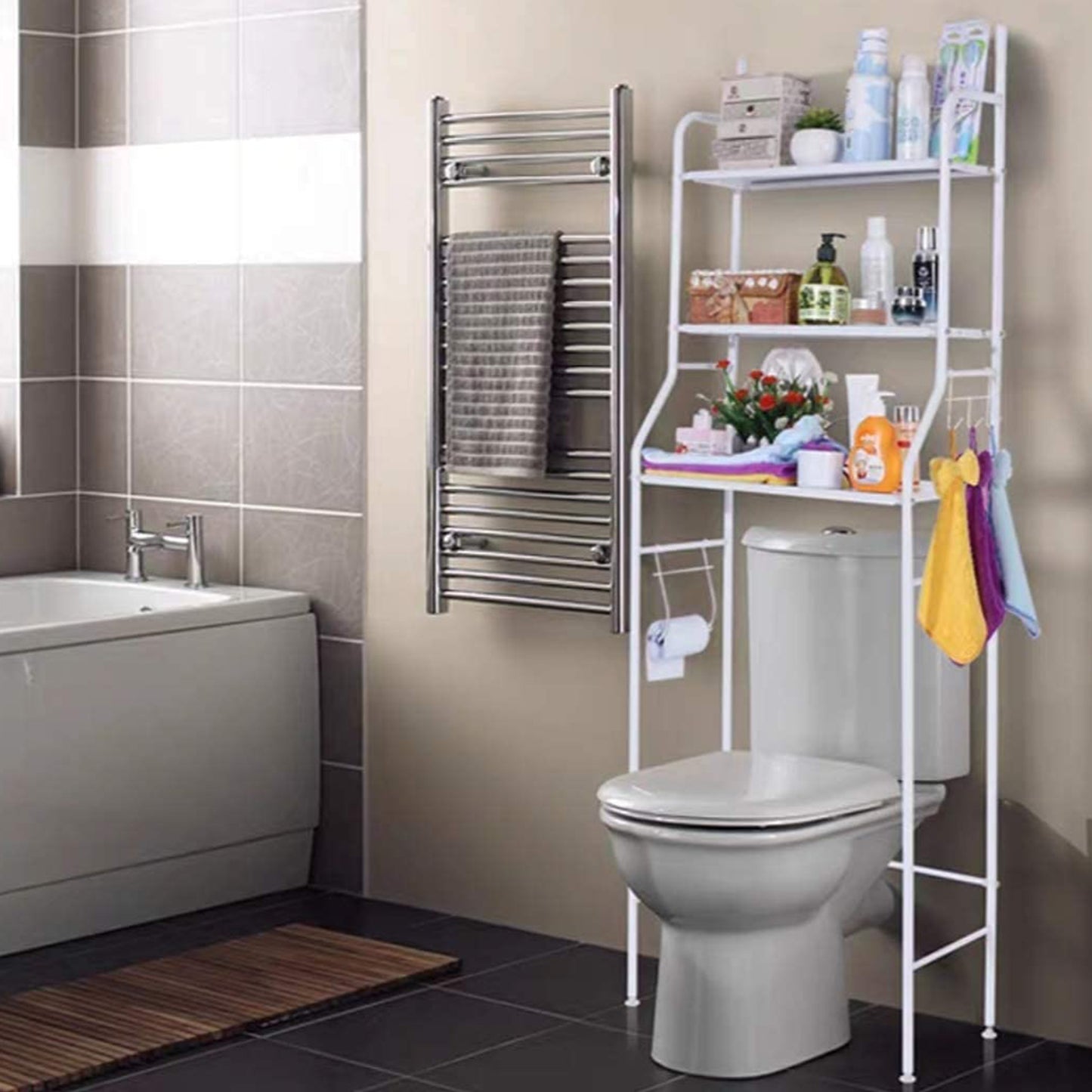 Multi-Layer Toilet Storage Rack - Space-Saving Organizer for Wash Basin & Laundry Room