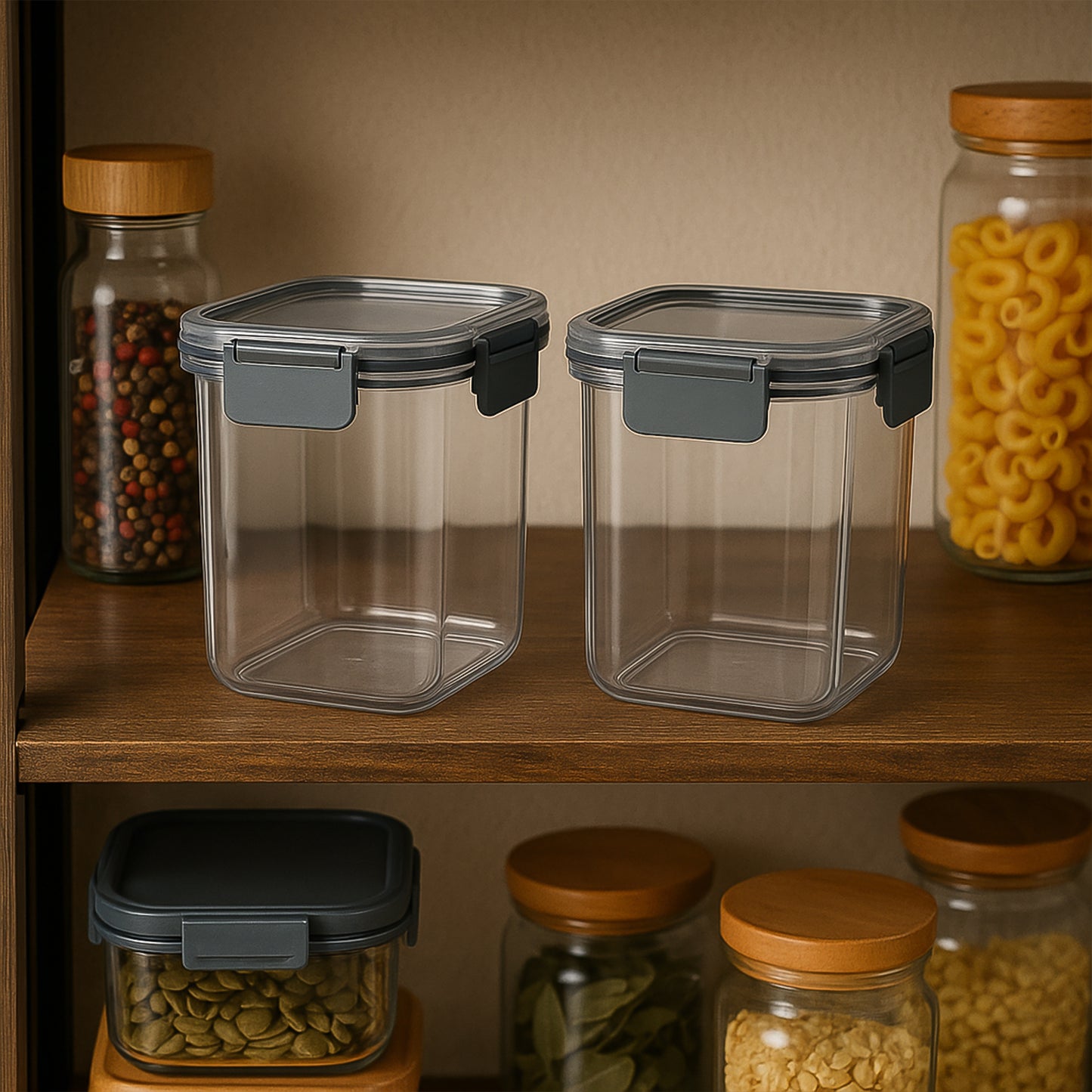 Apex Press N Lock Airtight Food Storage Container Set (2pc900ml) Approx Default Title - Anthro Bazaar
