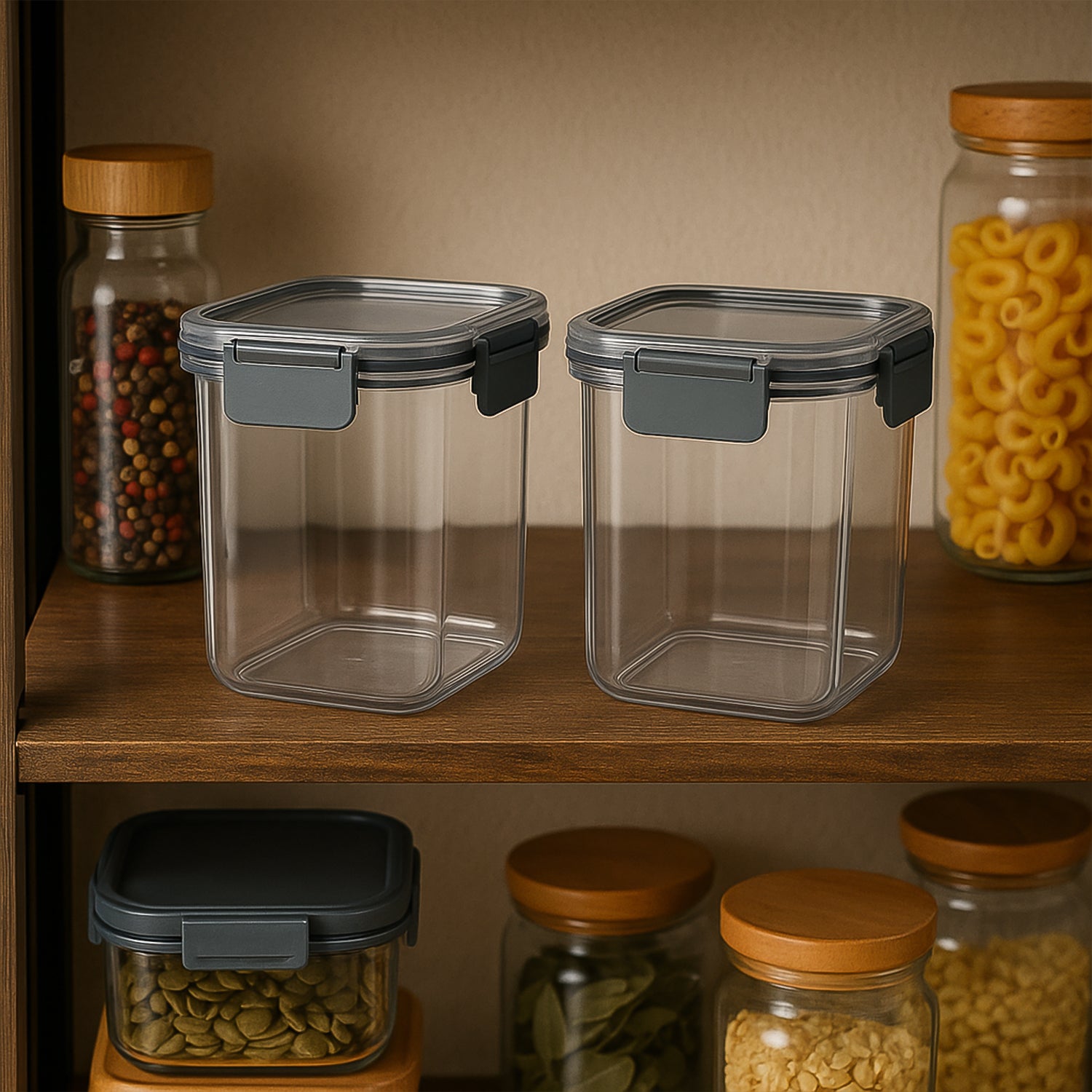 Apex Press N Lock Airtight Food Storage Container Set (2pc900ml) Approx Default Title - Anthro Bazaar
