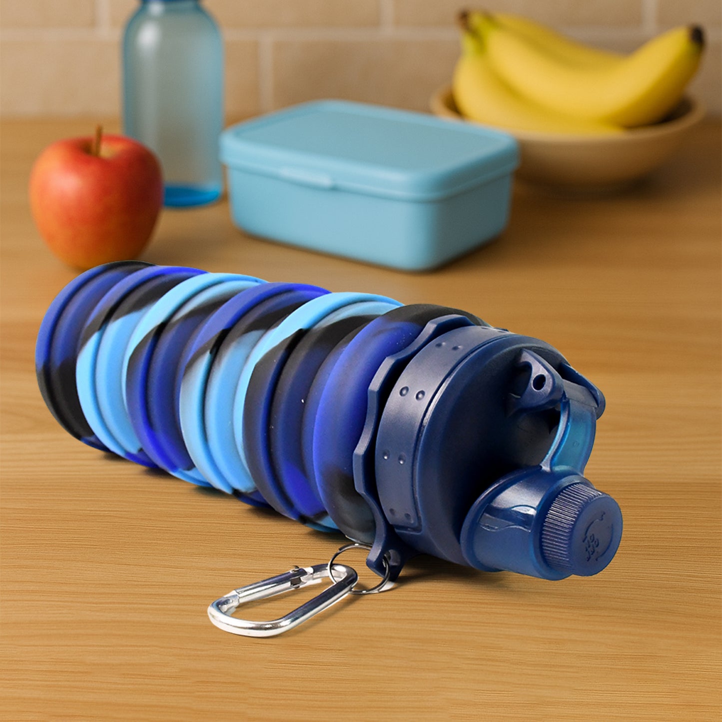 Foldable Silicone Water Bottle – Leak-Proof 500ML Portable Sports & Travel Bottle for Gym, Hiking & Outdoor Use