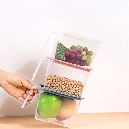 2454 Air Tight Unbreakable Big Size 1100 Ml Square Shape Kitchen Storage Container (Set Of 6) Default Title - Anthro Bazaar