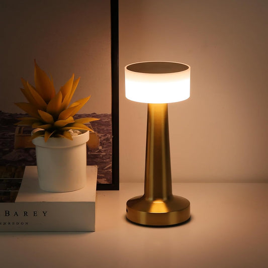 LED Touch Control Table Lamp | 3 Colour & 3 Brightness Dimmable [Gold texture]