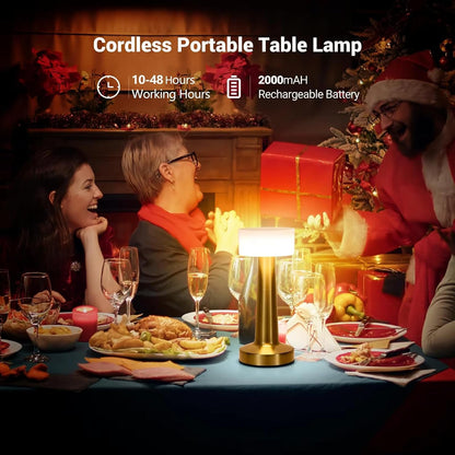 LED Touch Control Table Lamp | 3 Colour & 3 Brightness Dimmable [Gold texture]