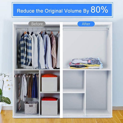 17826 Vacuum Storage Bags With Suction Pump Shirt Clips - Vacuum Bags - Big Capacity Vacuum Seal Bags For Travel Clothes Blankets Pillows Compression Bags Space Saver Vacuum Storage Bags (5 Pcs Set) Default Title - Anthro Bazaar