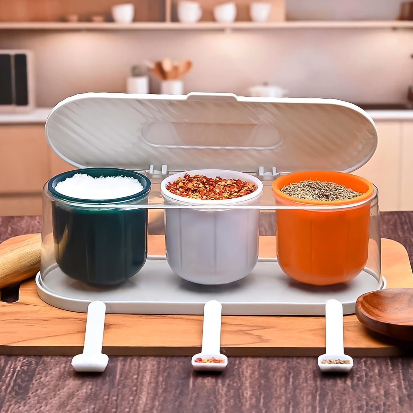 FlavorNest™ 3-Compartment Spice Storage Set