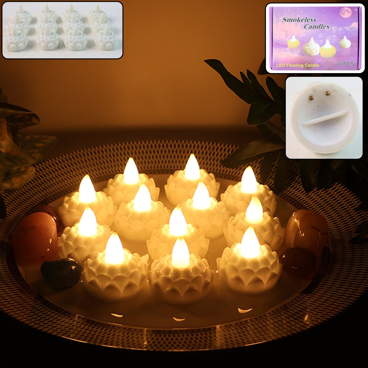 Floating Lotus LED Candles – Elegant, Safe & Hassle-Free Decor